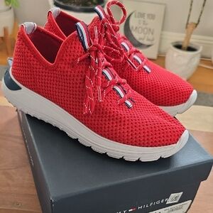 Tommy Hilfiger Red Knit Sneakers